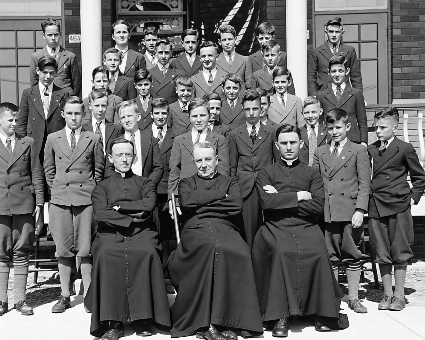 Students with Messrs. Chauret, Gauthier, and Léger, 1937–1938