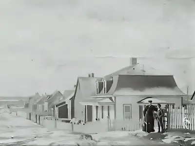 Maisons de bois dans le village de Bersimis