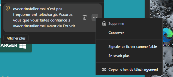1. Ouvrir le menu du fichier dans les téléchargements.