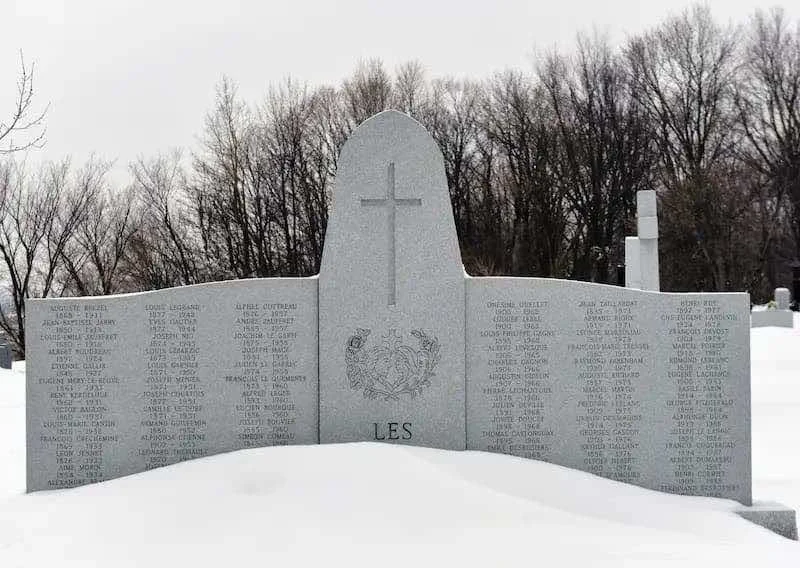 Back of the Eudist monument at Belmont Cemetery