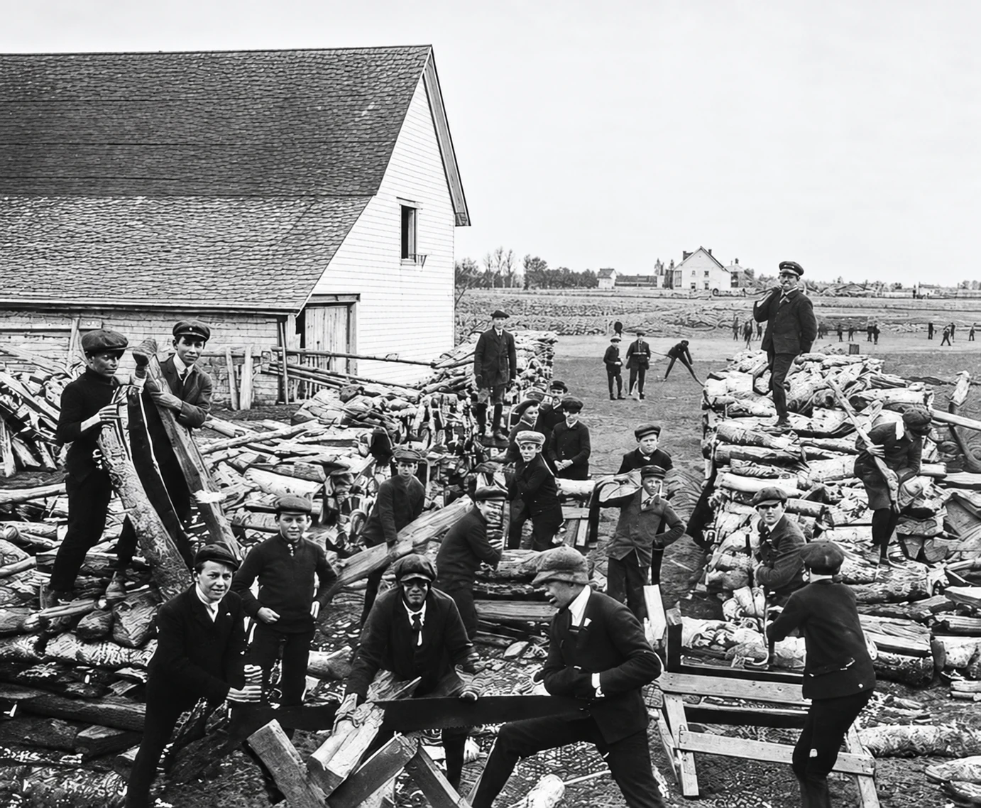 Sawing wood, 1905