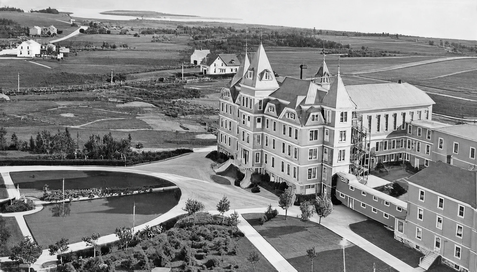 Aerial view of the college